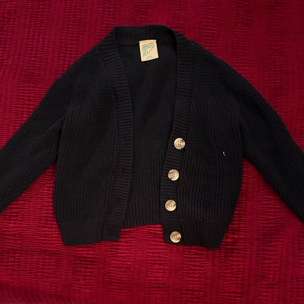 Black Cardigan with Gold Buttons